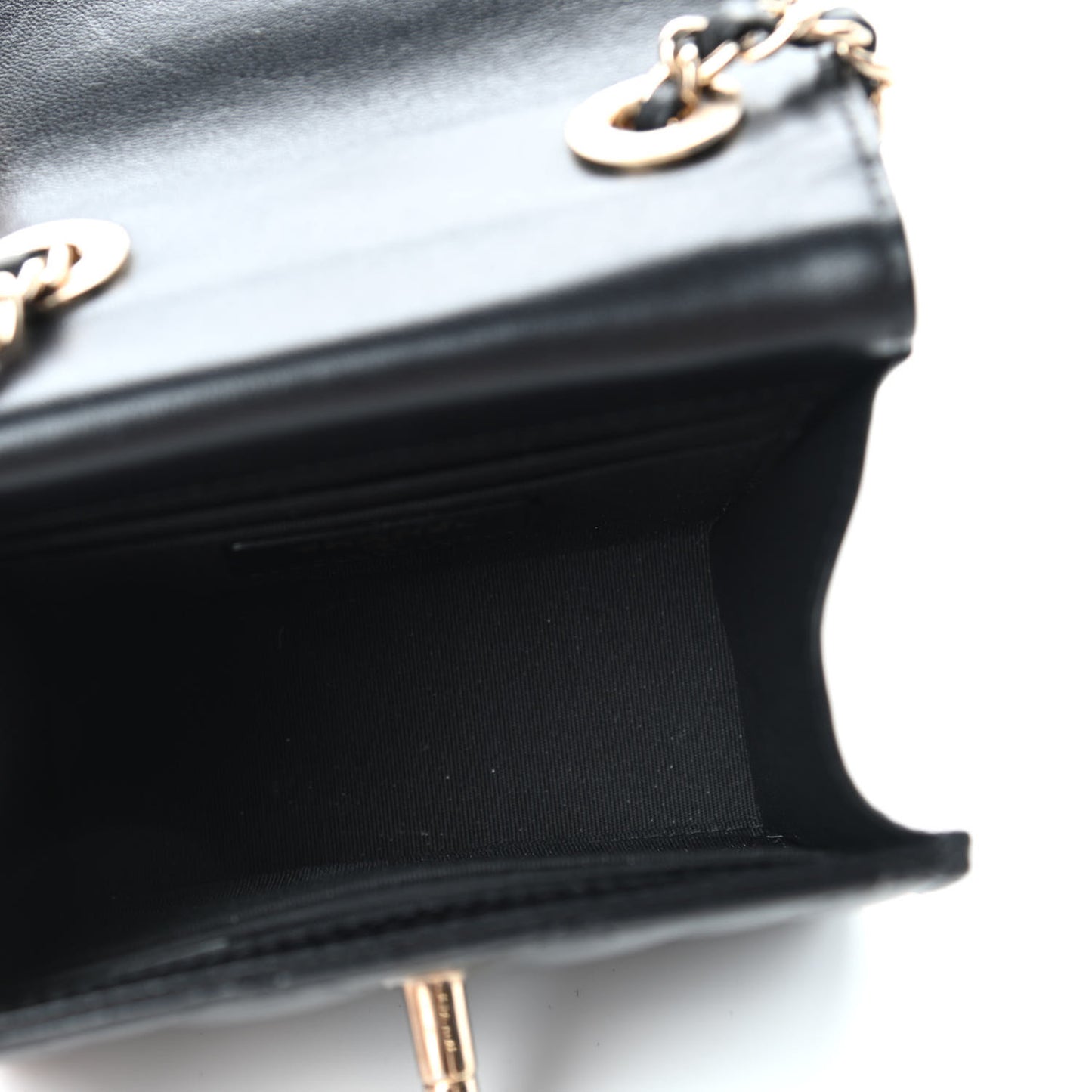 Lambskin Quilted Mini Trendy CC Chain Wallet Black