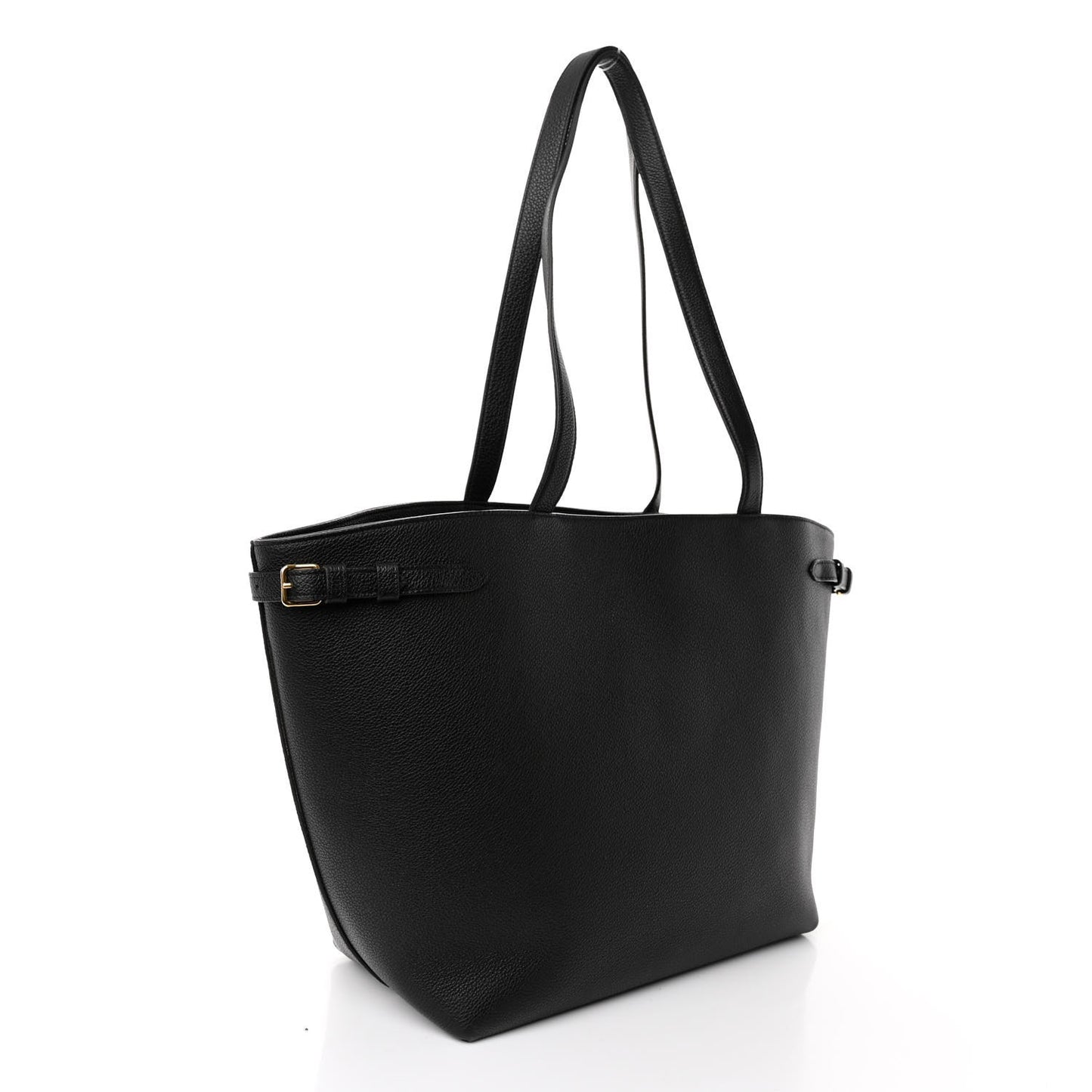 Grained Calfskin Triomphe Medium Cabas Anais Black