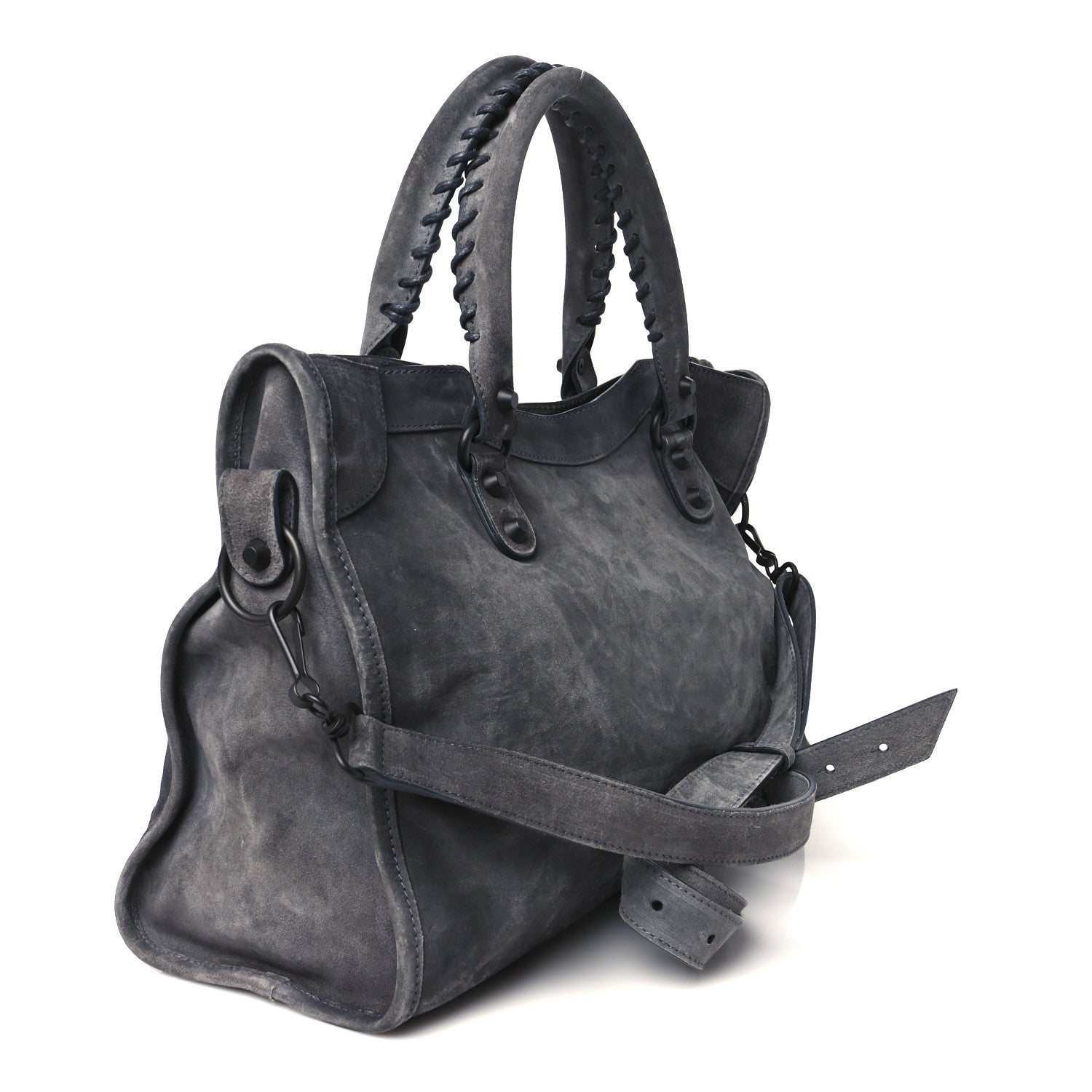Balenciaga Waxed Suede Calfskin Classic Hardware Medium Le City Storm Grey 3 of 10