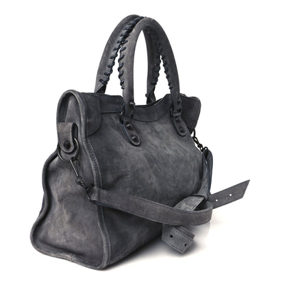 Balenciaga Waxed Suede Calfskin Classic Hardware Medium Le City Storm Grey 3 of 10