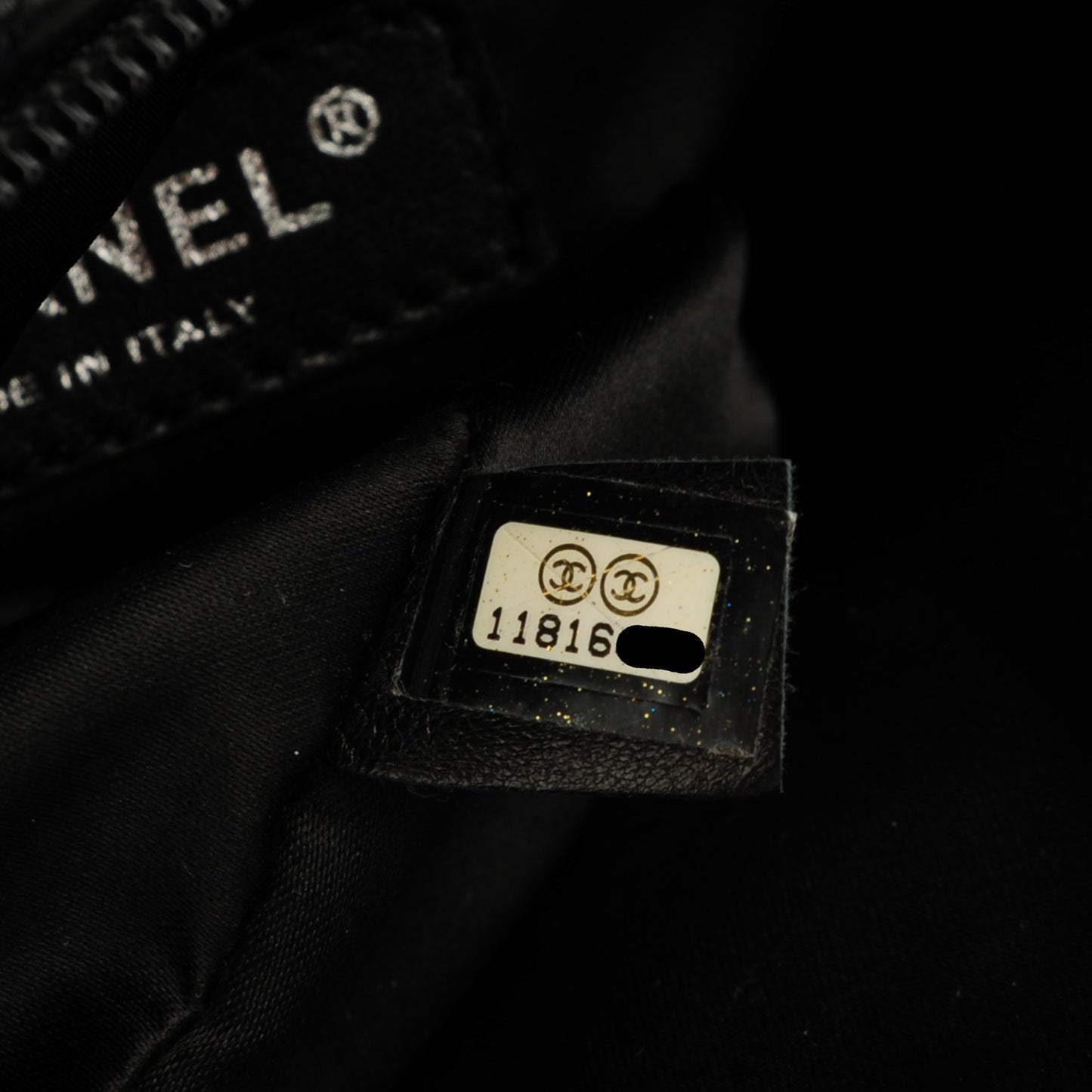 Lambskin Quilted Hidden Chain Hobo Black
