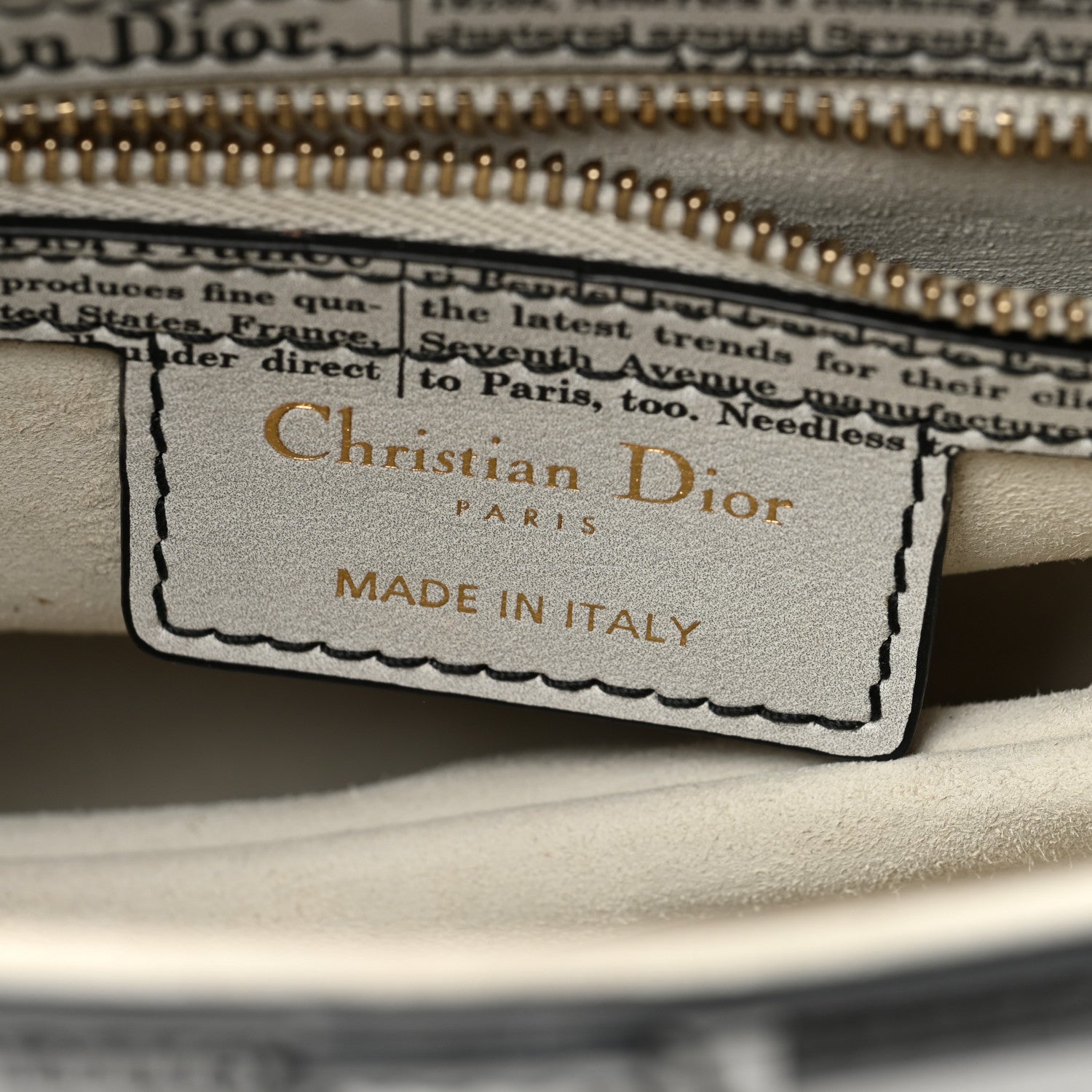 Christian Dior Calfskin Newspaper Printed Saddle Bag With Strap Black White 6 of 11