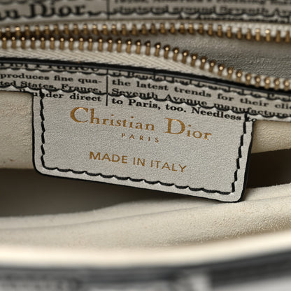Christian Dior Calfskin Newspaper Printed Saddle Bag With Strap Black White 6 of 11
