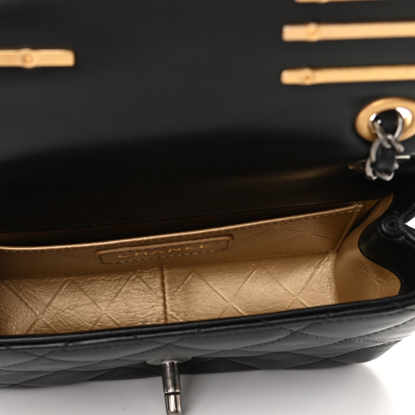 Lambskin Quilted Mini Coco Clips Single Flap Black