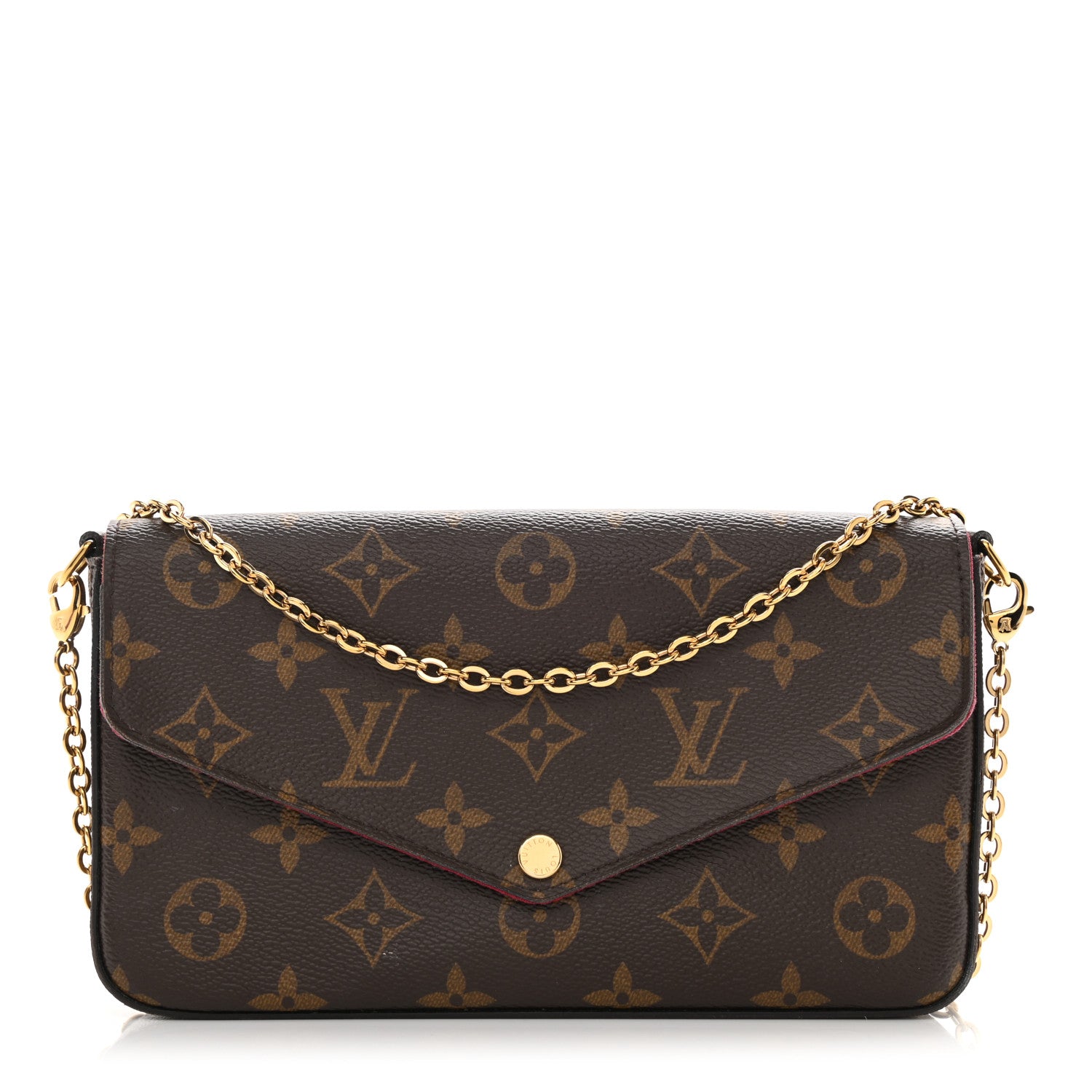 Louis Vuitton Monogram Pochette Felicie Chain Wallet Fuchsia 3 of 10