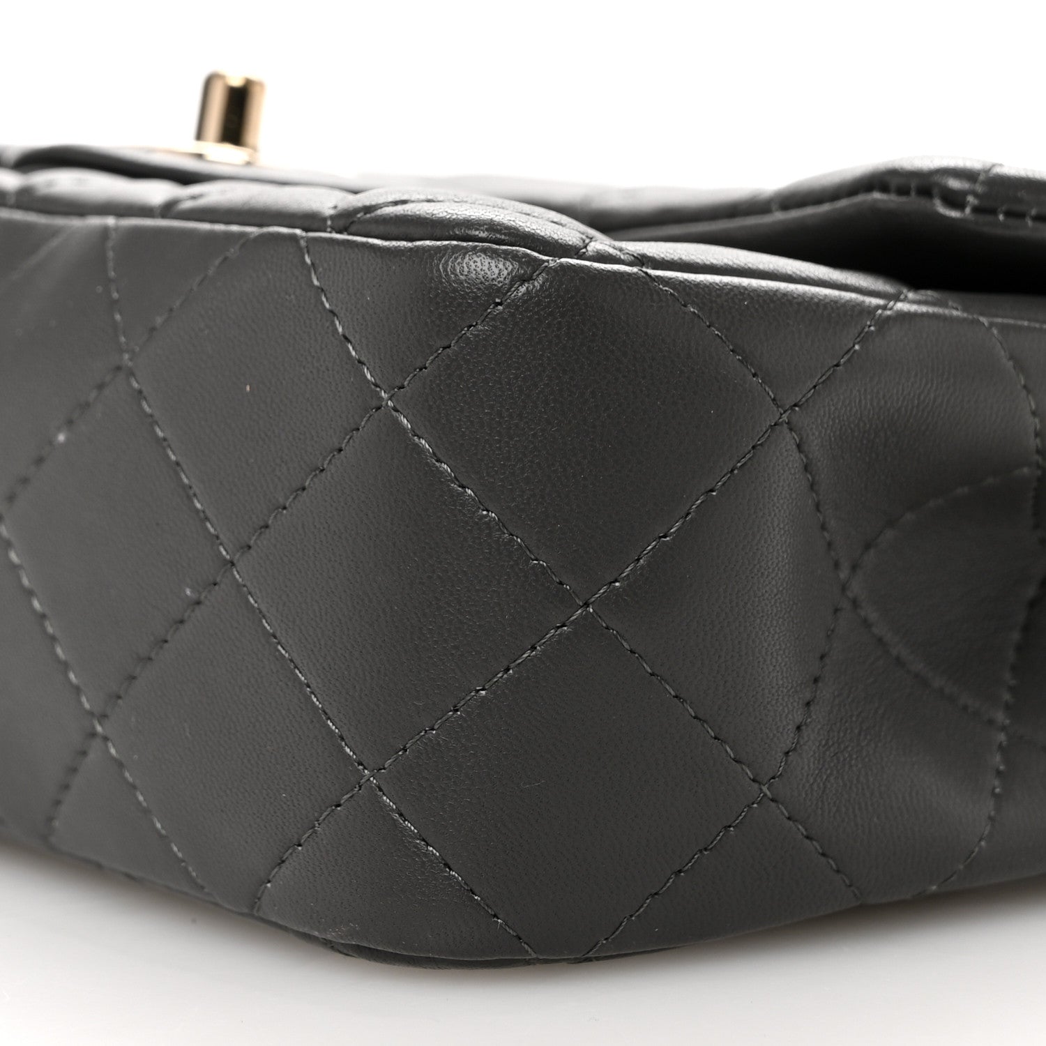Chanel Lambskin Quilted Mini Rectangular Flap Dark Grey 10 of 11