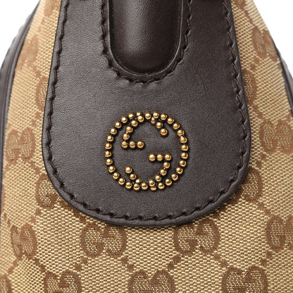 Gucci Monogram Small Scarlett Studded Interlocking G Hobo Dark Brown 7 of 10