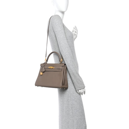 Hermes Togo Kelly Retourne 28 Etoupe 2 of 10