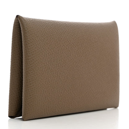 Hermes Epsom Calvi Card Case Etoupe 3 of 8