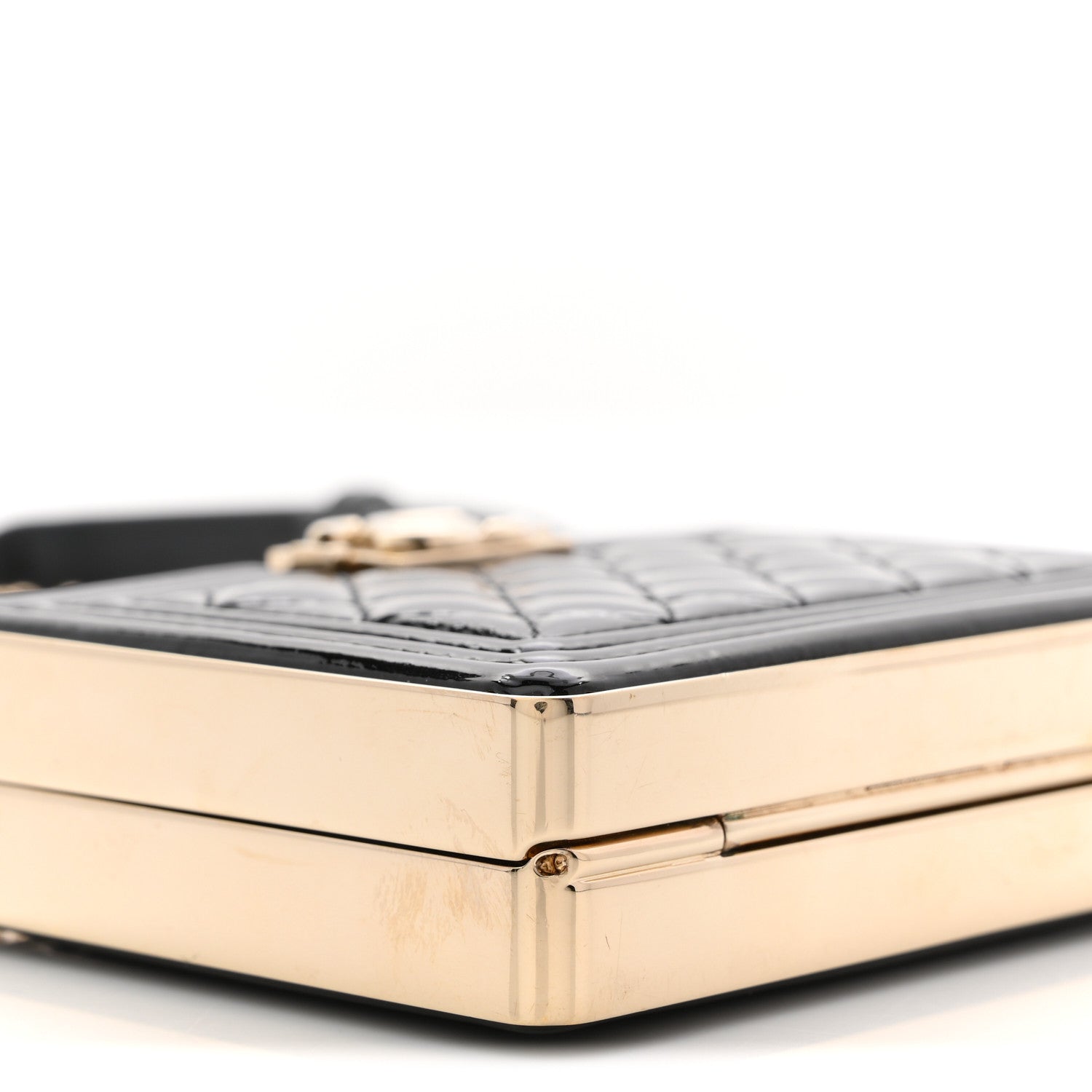 Chanel Patent Calfskin Boy Minaudiere Black 9 of 11