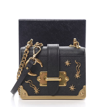 Prada Saffiano Astrology Mini Cahier Bag Black 11 of 11