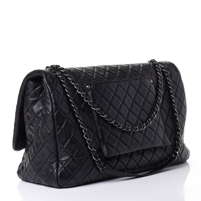 Chanel Calfskin Quilted XXL Travel Flap Bag Black 2 of 4