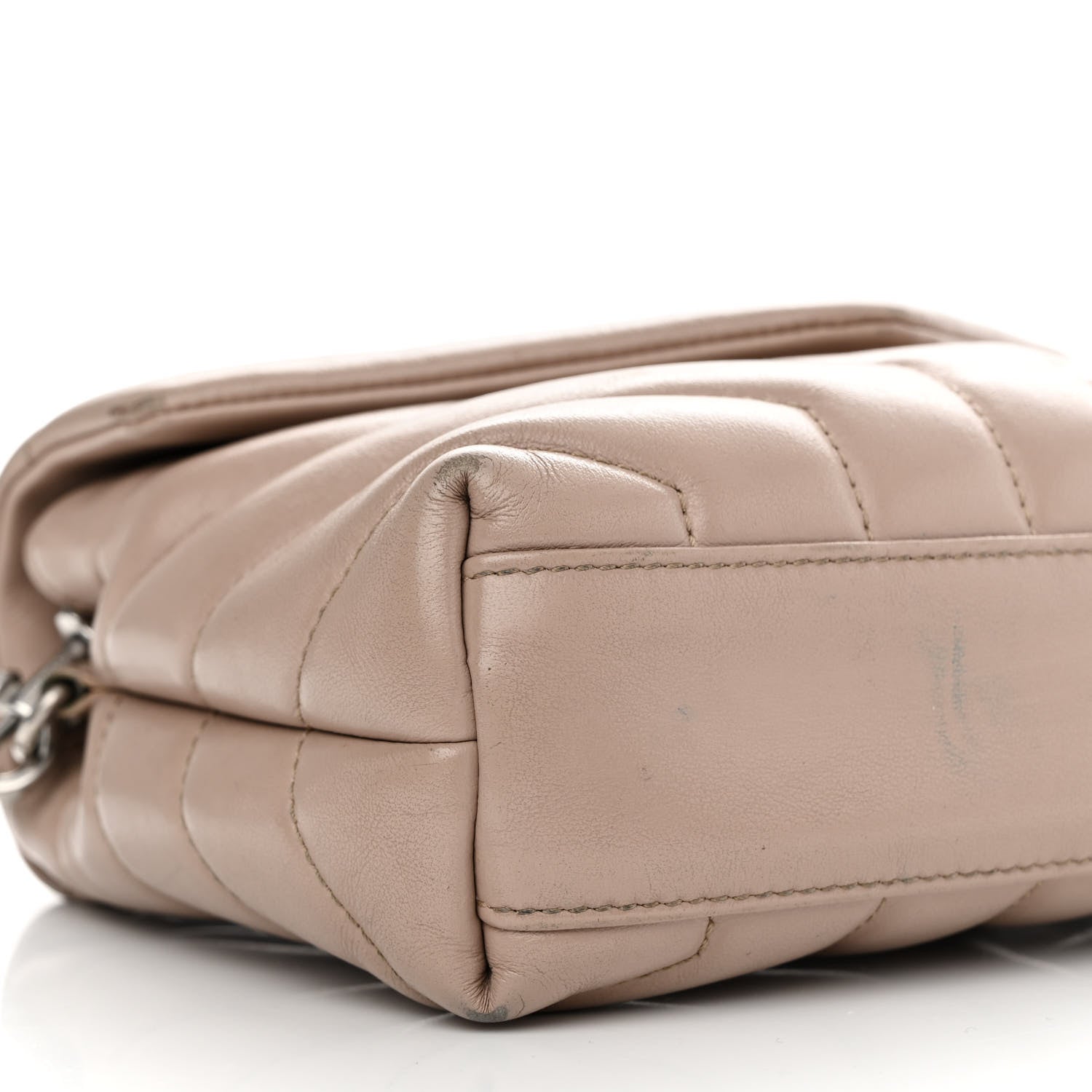 Saint Laurent Calfskin Y Quilted Monogram Toy Loulou Crossbody Bag Dark Beige 10 of 14