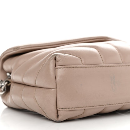 Saint Laurent Calfskin Y Quilted Monogram Toy Loulou Crossbody Bag Dark Beige 10 of 14