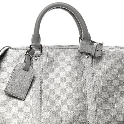 Louis Vuitton Damier Glitter Keepall Bandouliere 50 Silver 7 of 9