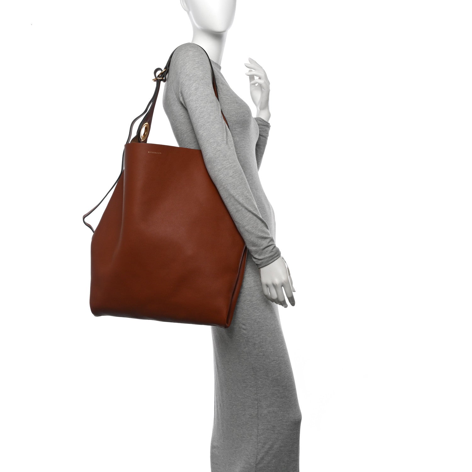 Burberry Smooth Calfskin Medium Grommet Hobo Tan 2 of 10