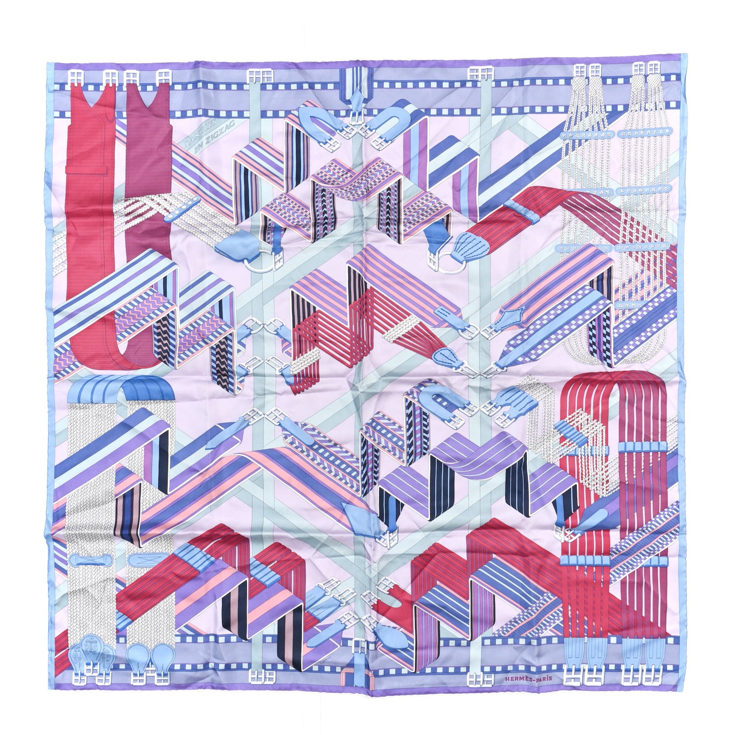 Silk Sangles En Zigzag Scarf 90