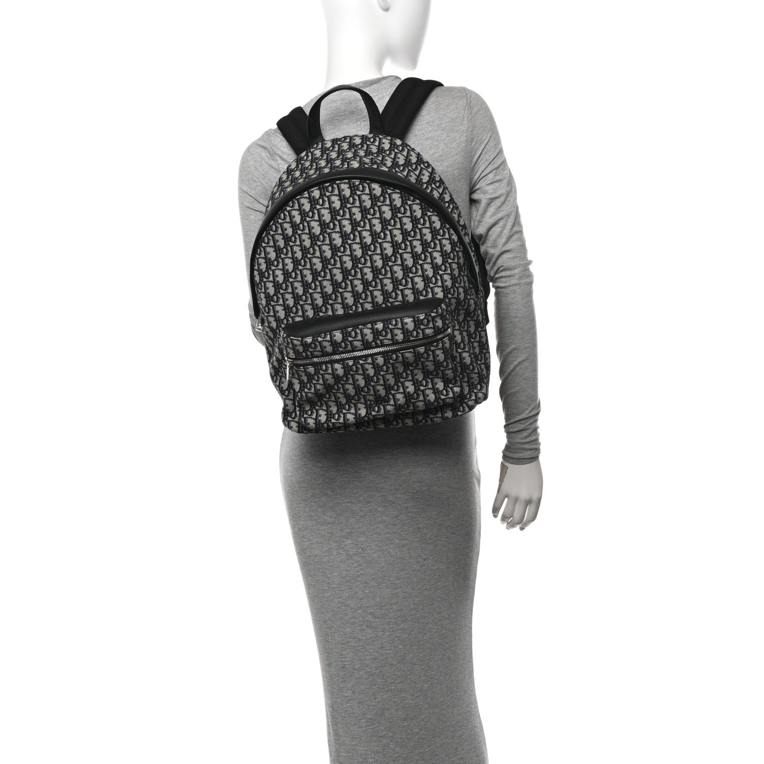 Christian Dior Oblique Calfskin Rider Backpack Beige Black 2 of 9