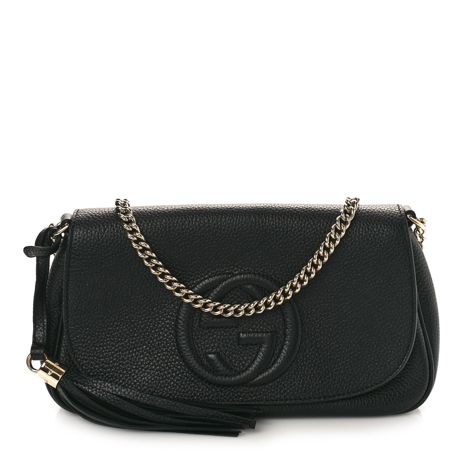 Gucci Pebbled Calfskin Medium Soho Flap Crossbody Black 1 of 8