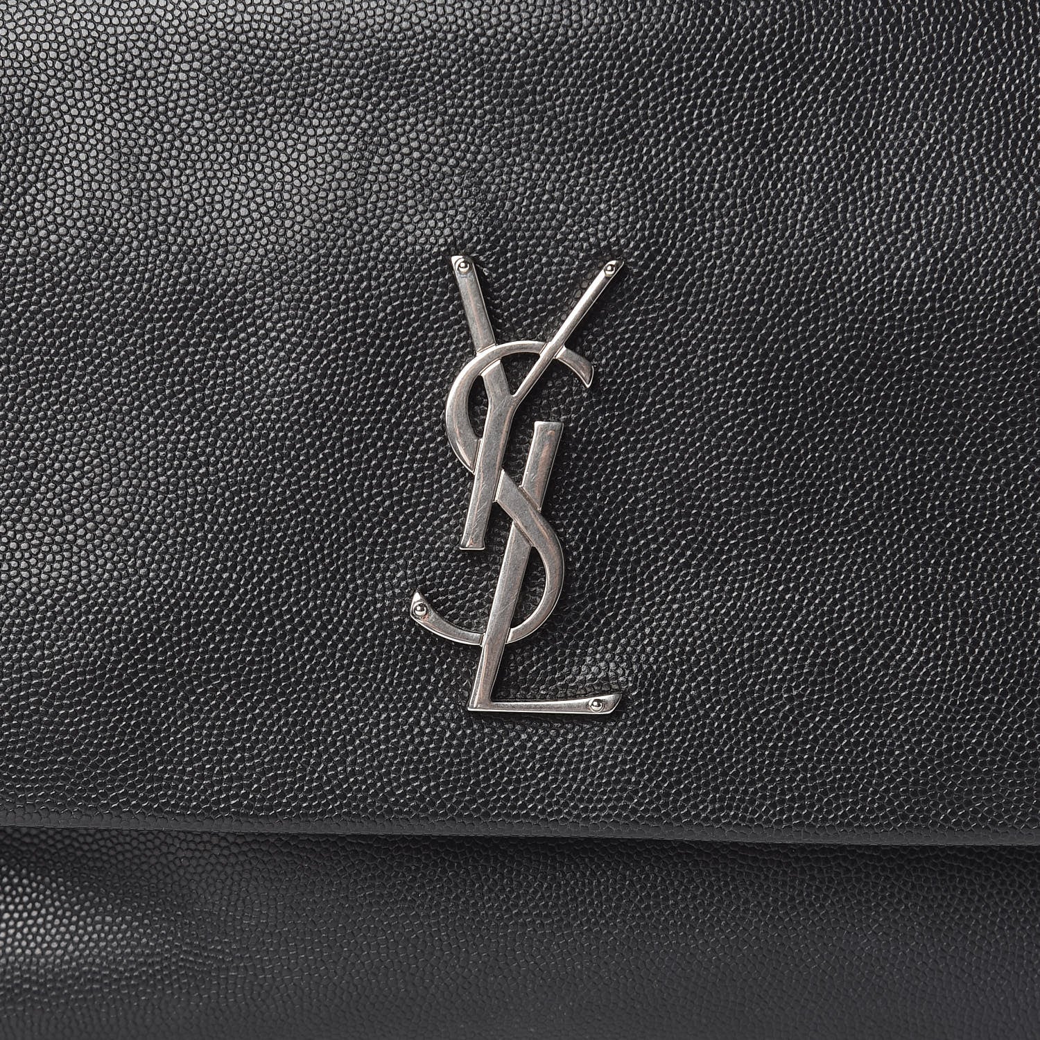Saint Laurent Grain De Poudre Medium West Hollywood Monogram Fold-Over Black 11 of 11