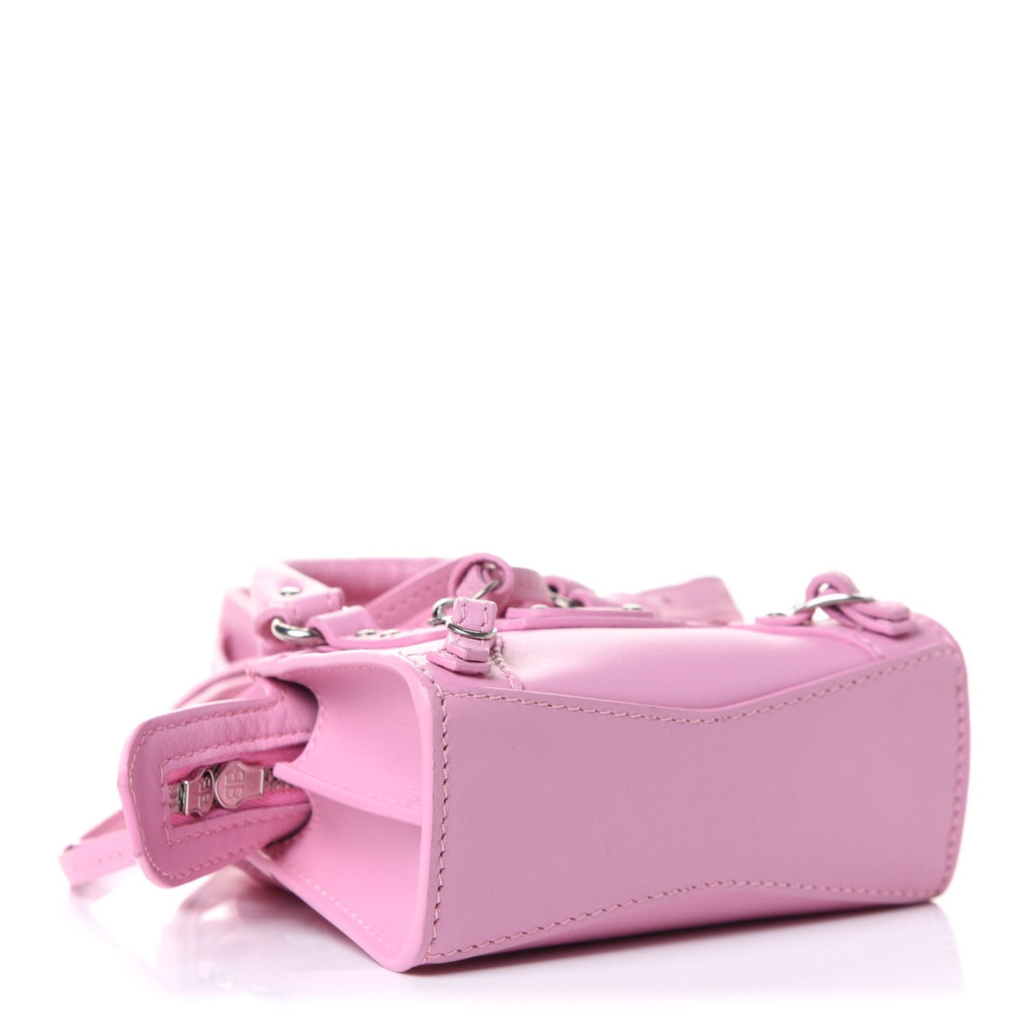 Smooth Calfskin Neo Classic Silver Hardware Super Nano City Crossbody Candy Pink
