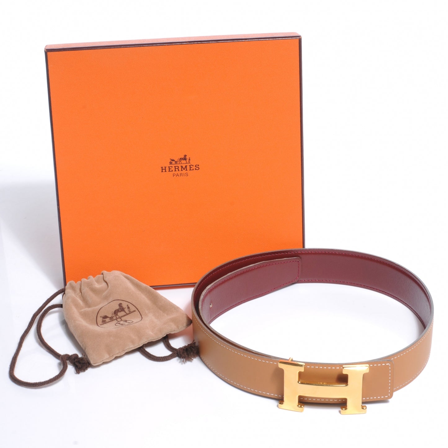 Box Chamonix Reversible Constance 32mm H Belt Gold Rouge 70