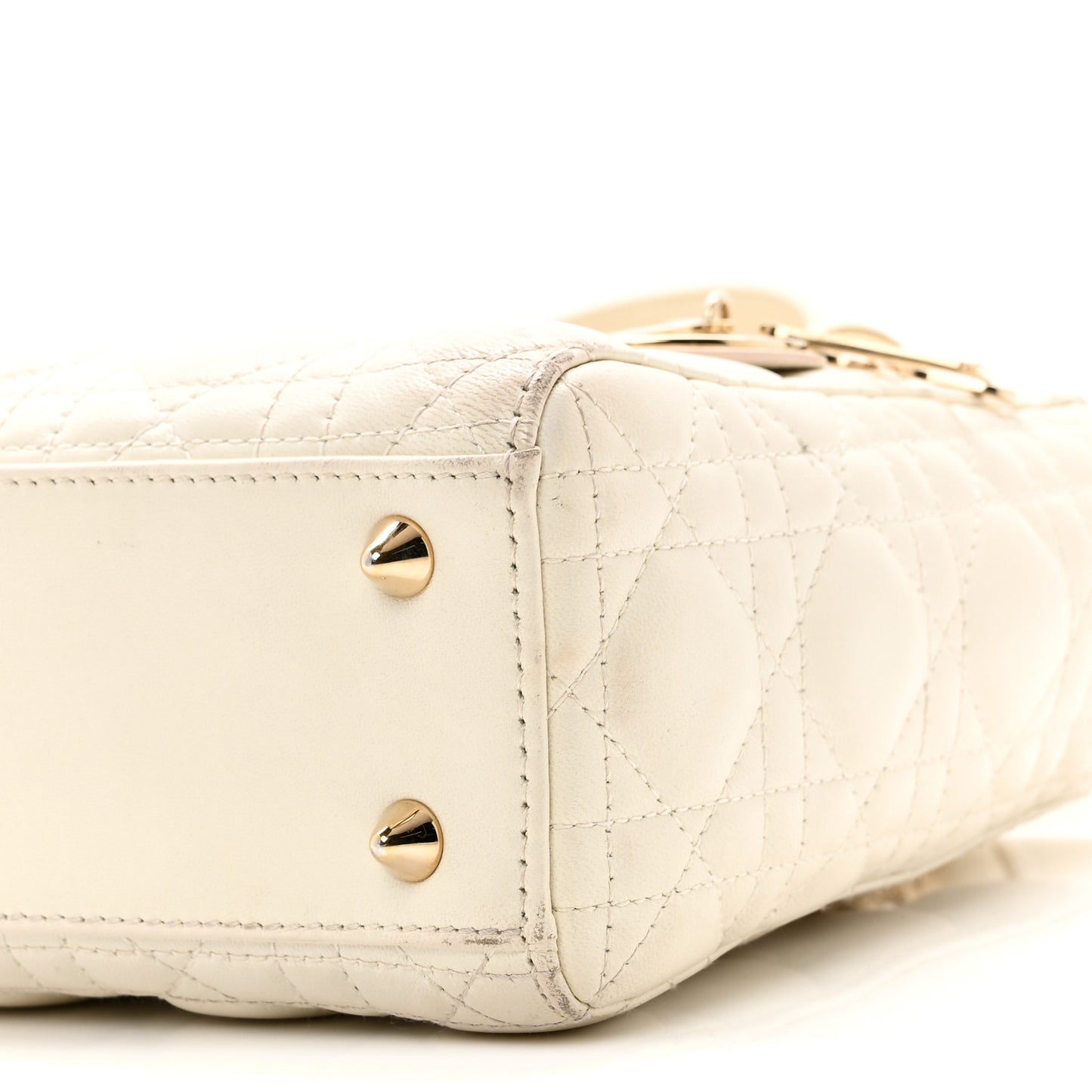 Lambskin Cannage Small My ABCDior Lady Dior White
