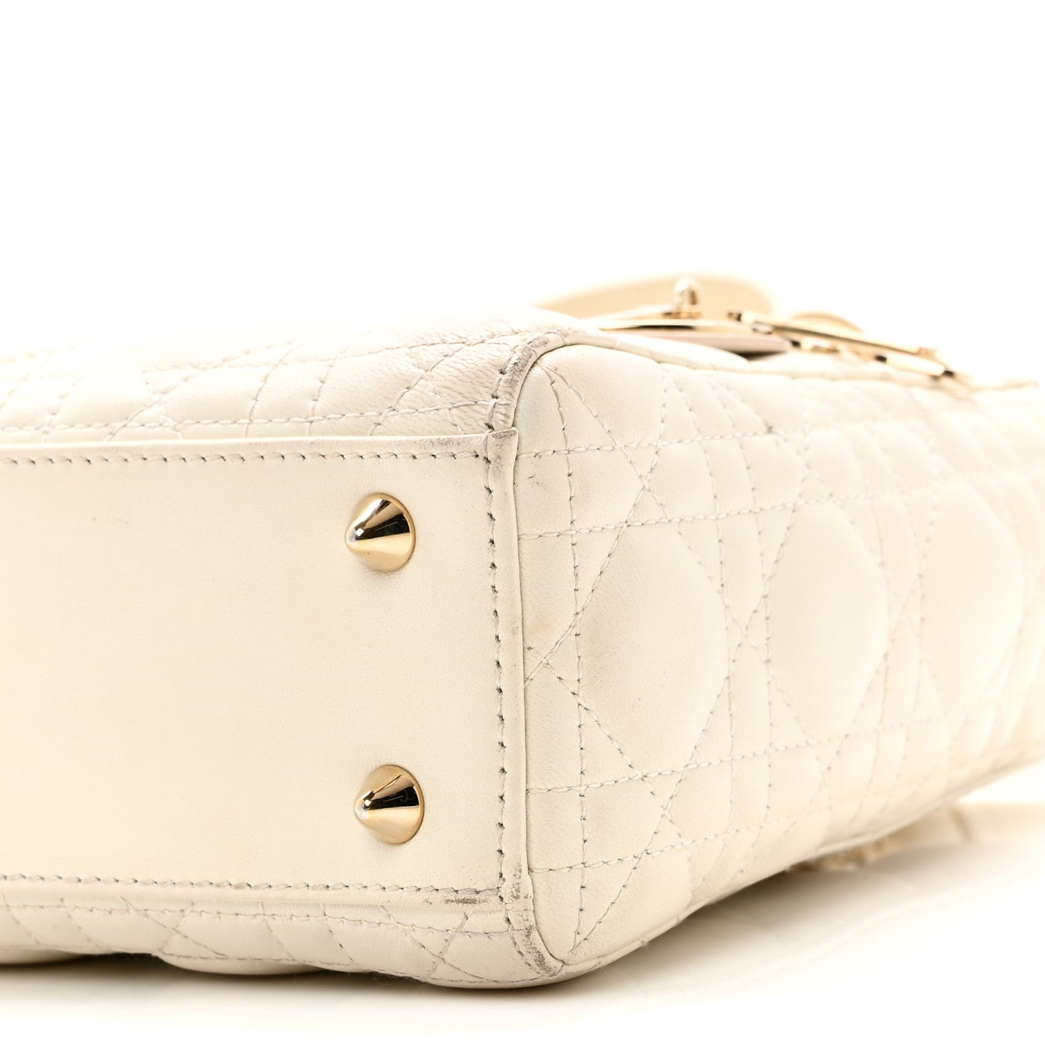 Christian Dior Lambskin Cannage Small My ABCDior Lady Dior White 10 of 14