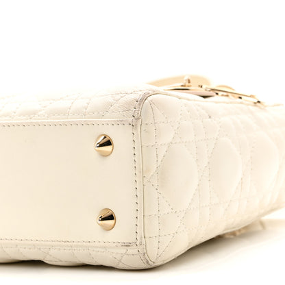 Christian Dior Lambskin Cannage Small My ABCDior Lady Dior White 10 of 14