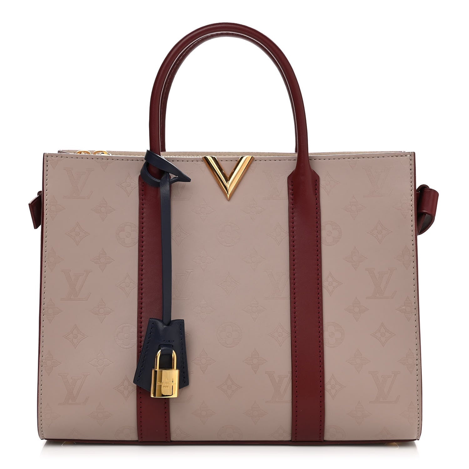 Louis Vuitton Monogram Cuir Plume Very Tote MM Mastic Raisin 1 of 10