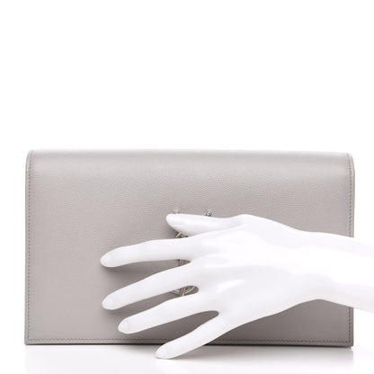 Saint Laurent Grain De Poudre Classic Monogram Kate Clutch Souris 2 of 10
