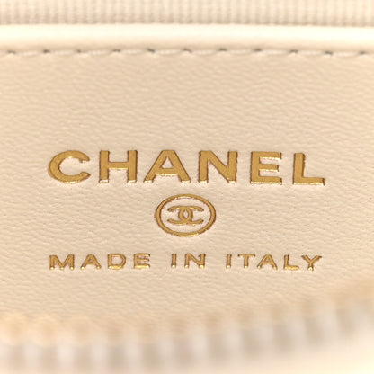 Chanel Lambskin Quilted Chain Around Pouch White 6 of 11