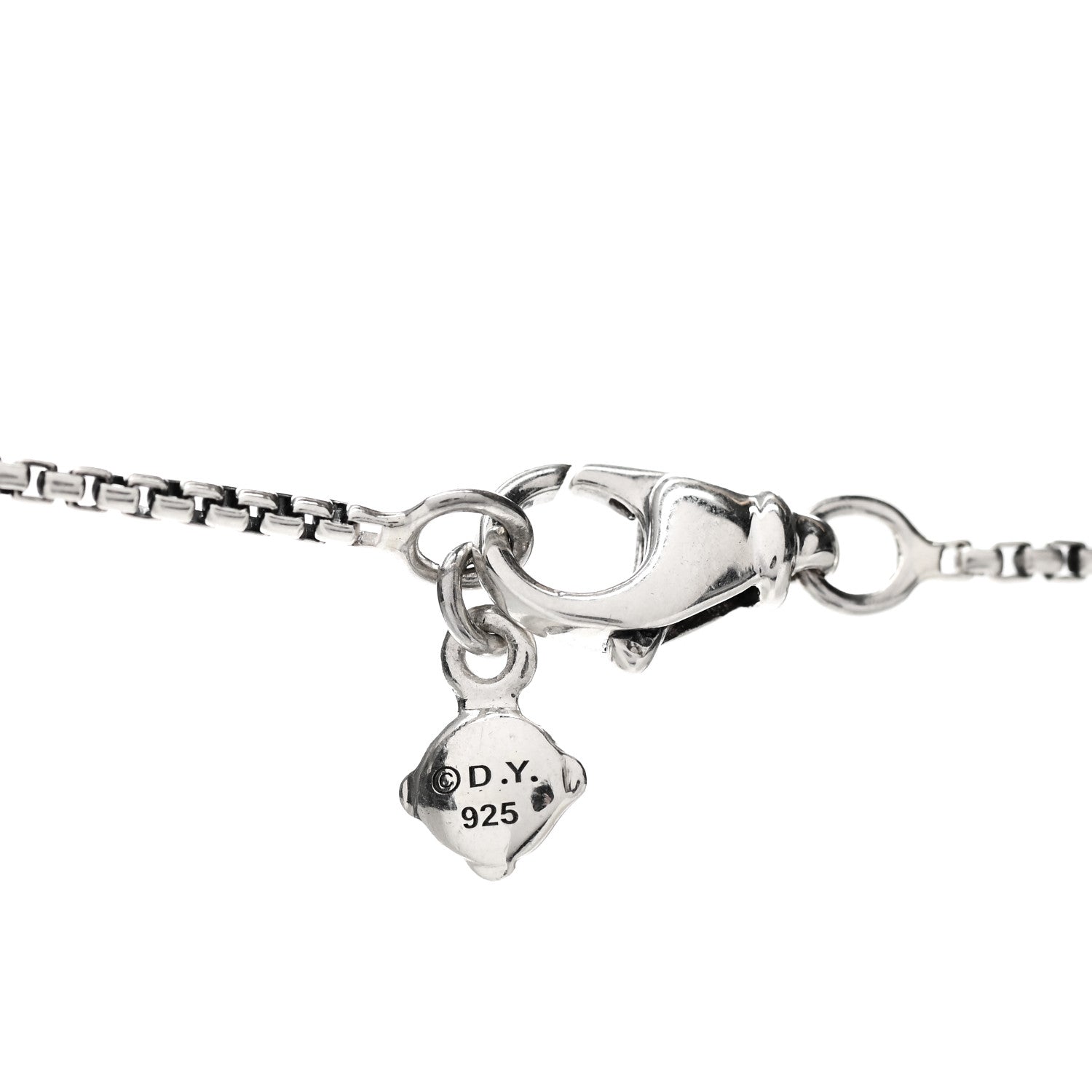 David Yurman Sterling Silver Diamond Stax Rondelle Pendant Necklace 5 of 5