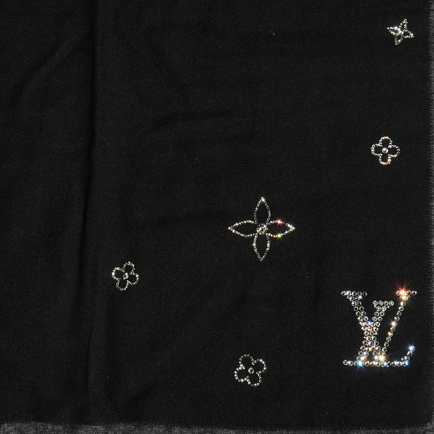 Cashmere Swarovski Crystal Monte Carlo Stole Black