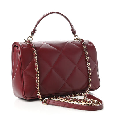 Chanel Lambskin Quilted Small Easy Carry Flap Burgundy 3 of 12