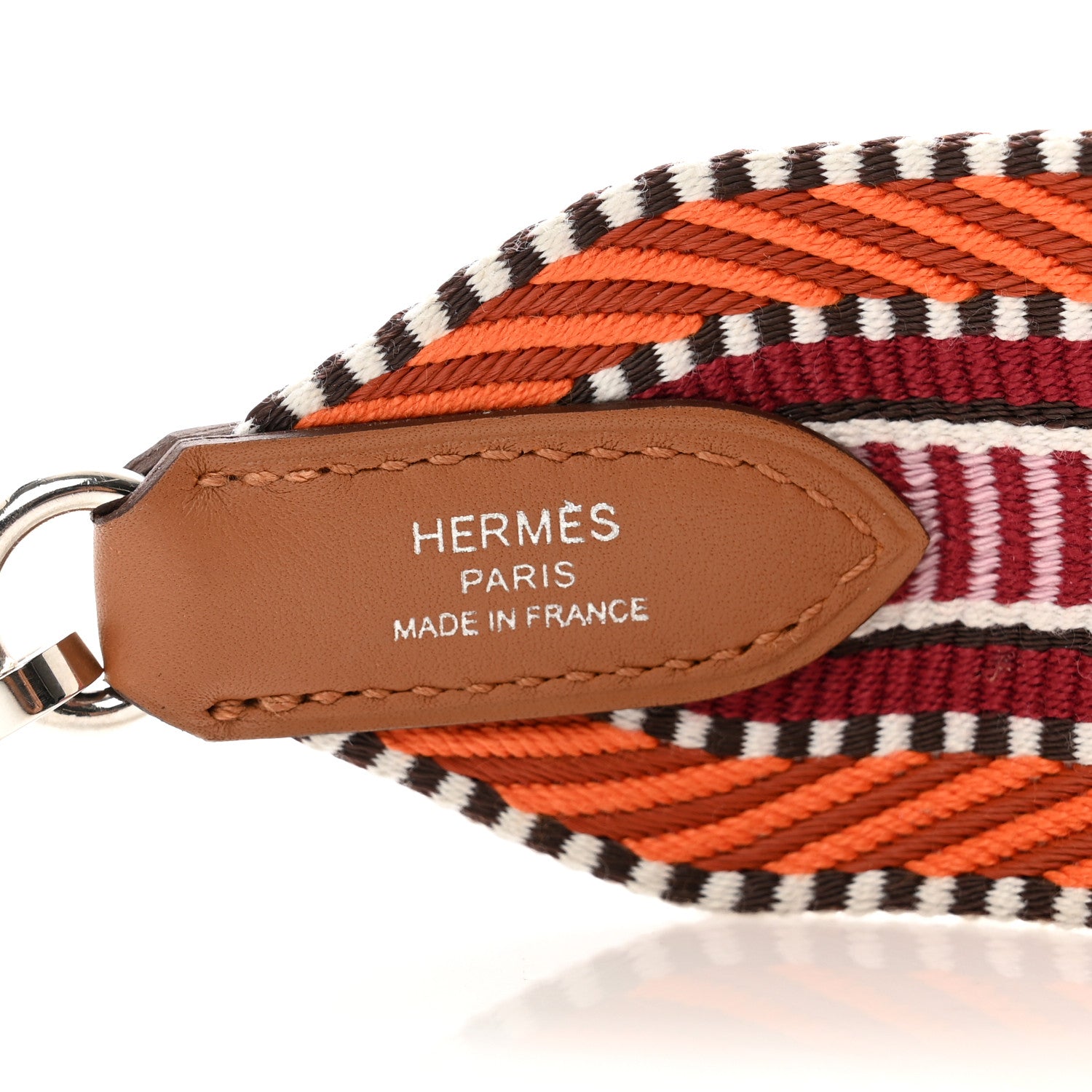 Hermes Toile Swift 50mm Sangle Cavale Shoulder Strap Orange Minium Rose Gold 3 of 4