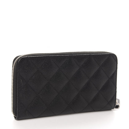 Chanel Caviar Quilted Small Zip Around Wallet Black 3 of 9