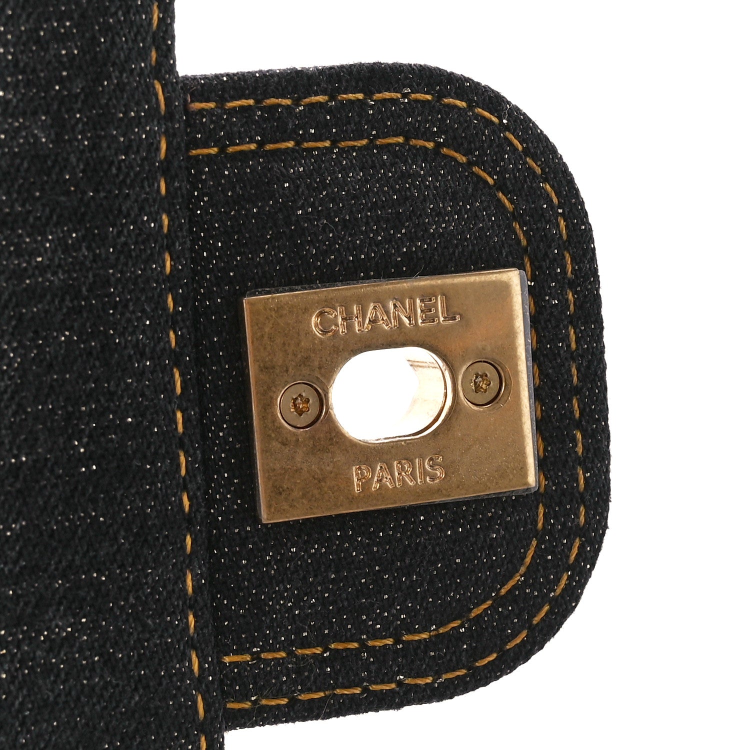 Chanel Denim Quilted Double You Mini Flap Black Golden 7 of 11