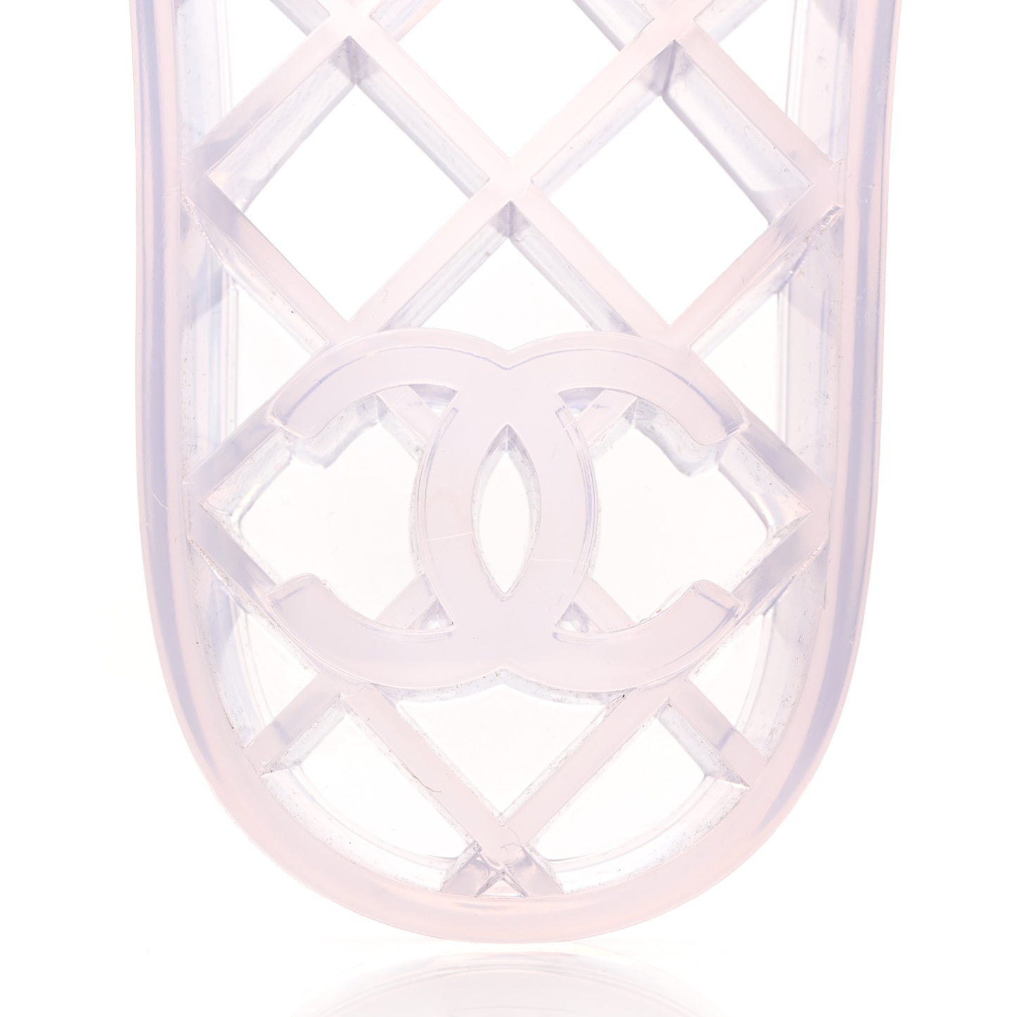 PVC Transparent CC Flat Slide Sandals 39 White
