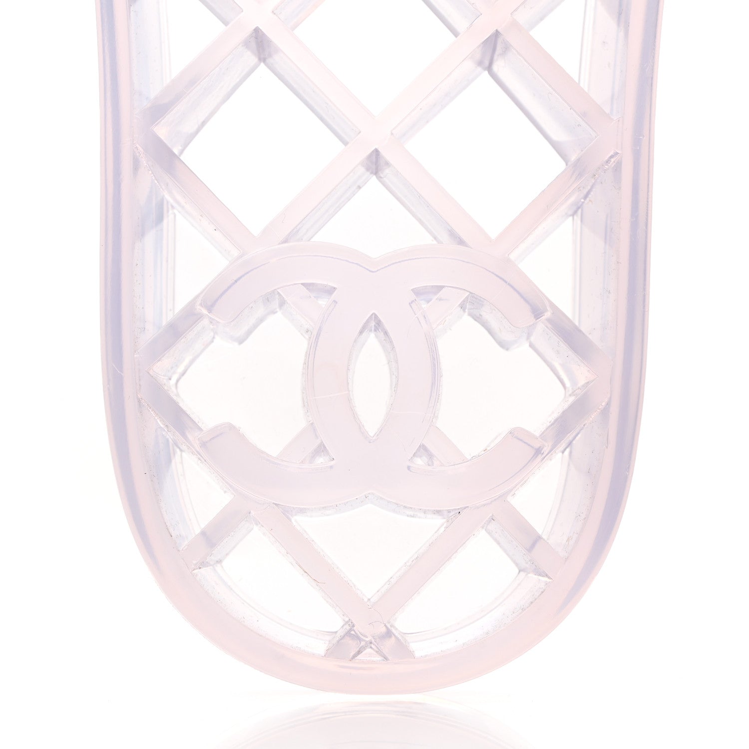 Chanel PVC Transparent CC Flat Slide Sandals 39 White 6 of 10