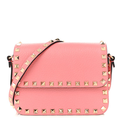 Valentino Garavani Pebbled Calfskin Rockstud Flap Crossbody Bag Paradise Rose 1 of 11