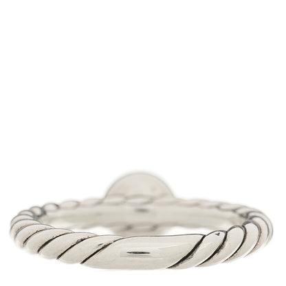 David Yurman Sterling Silver 14K Yellow Gold Cultured Pearl Petite Cable Ring 3 of 4