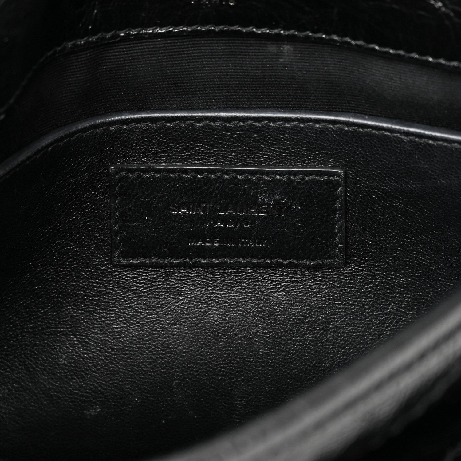Saint Laurent Crinkled Calfskin Matelasse Monogram Baby Niki Chain Satchel Black 6 of 18