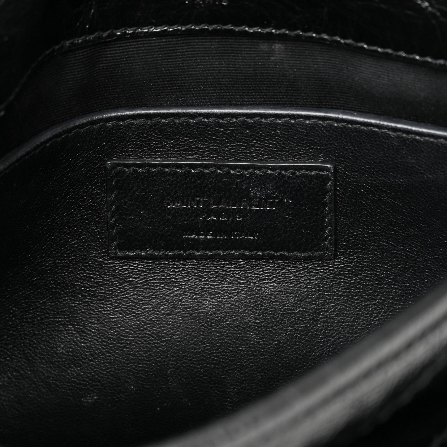 Crinkled Calfskin Matelasse Monogram Baby Niki Chain Satchel Black