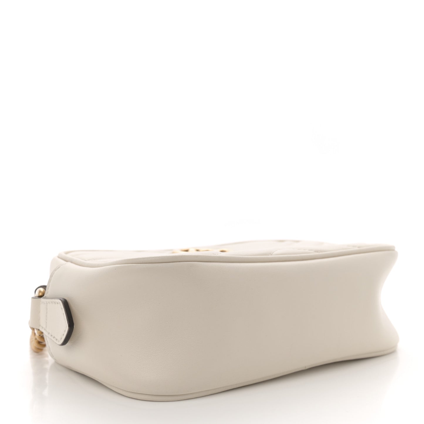 Calfskin Matelasse Mini GG Marmont Chain Shoulder Bag White