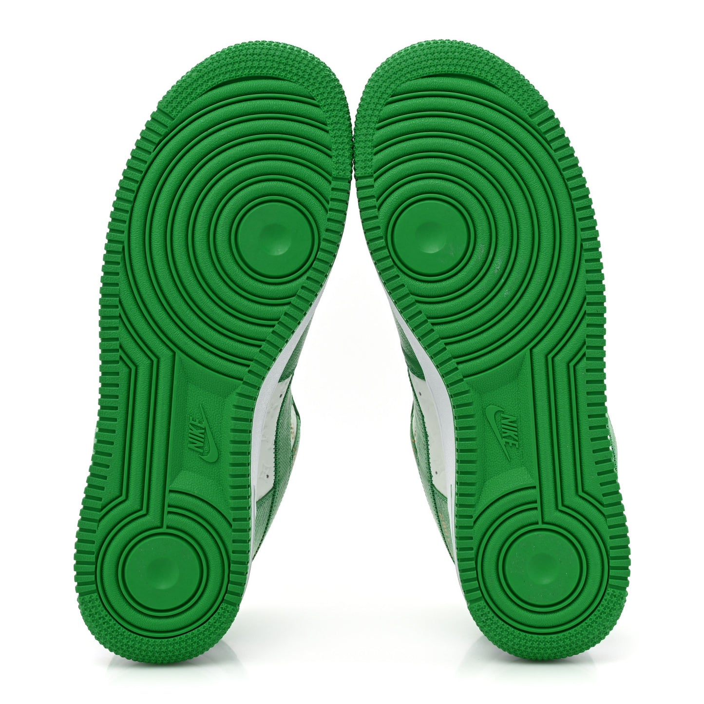 X NIKE AIR FORCE 1 Calfskin Monogram Mens Low Top Sneakers 8.5 Green