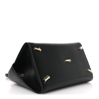 Salvatore Ferragamo Calfskin Medium Hug Soft Bicolor Shoulder Bag Black Flame Red 4 of 12