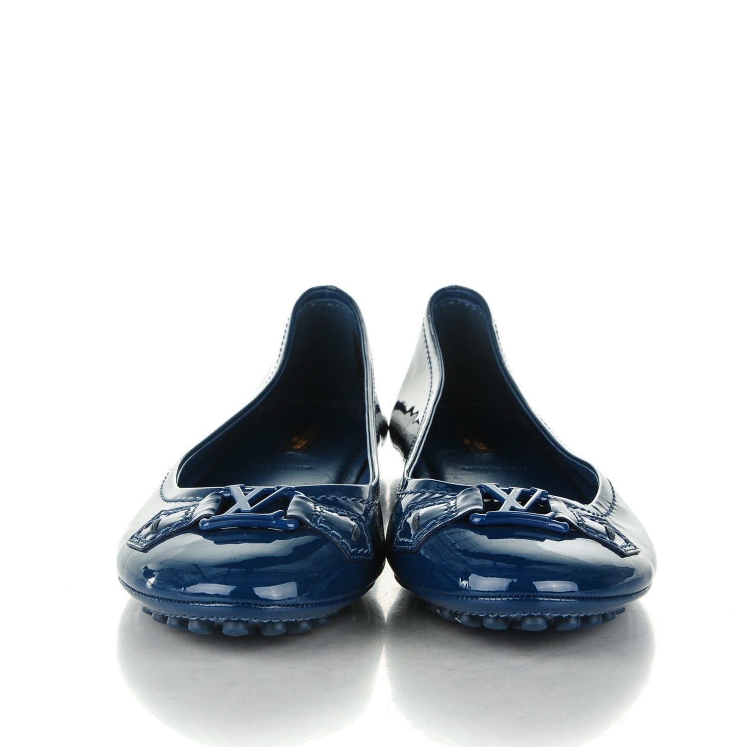 Louis Vuitton Patent Calfskin Oxford Ballerina Flats 41 Blue 2 of 6