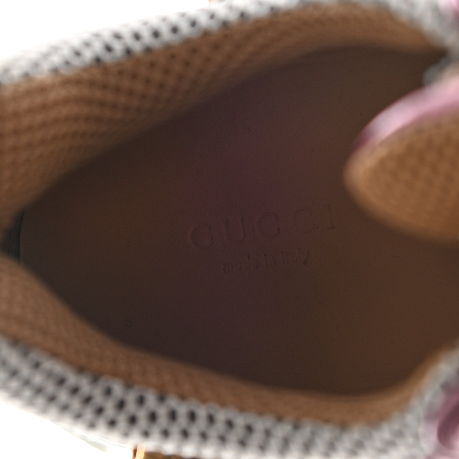 Gucci X SEGA Metallic Calfskin Mesh Removable Crystals Womens Flashtrek Sneakers 38.5 Rosa Great White Silver 7 of 7