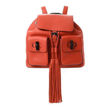 Gucci Cellarius Calfskin Medium Bamboo Backpack New Dark Orange 3 of 19